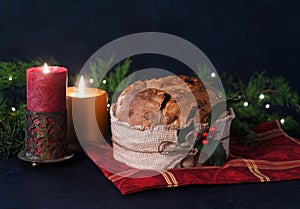 Traditional italian christmas cake Panettone