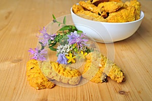 Traditional Italian cuisine cookies on the table