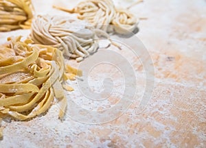 Traditional Italian cuisine. Preparation of Bucatini pasta in Rome, Italy