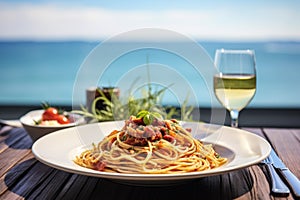 Traditional italian dish spaghetti carbonara