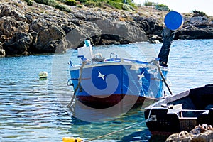 Traditional italian fishing boat called lampara photo
