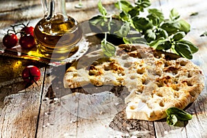 Traditional Italian focaccia bread