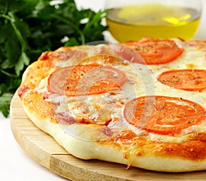 Traditional Italian food pizza with tomato sauce