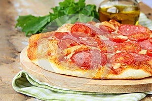 Traditional Italian food pizza with tomato sauce