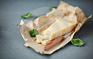 Traditional Italian Parmigiano-Reggiano cheese photo