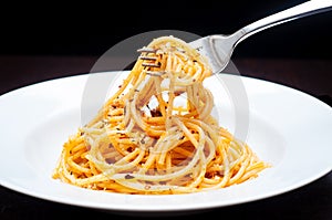 Traditional Italian pasta dish known as Poor Man`s Pasta.