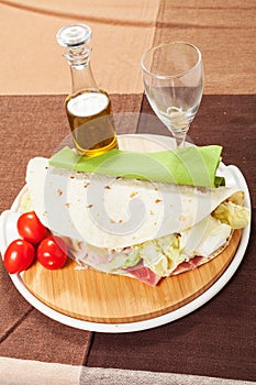 Traditional Italian piadina