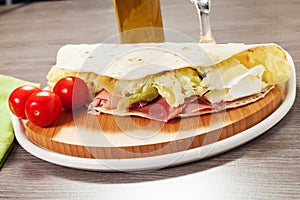 Traditional Italian piadina