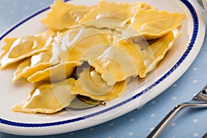 Traditional Italian ravioli