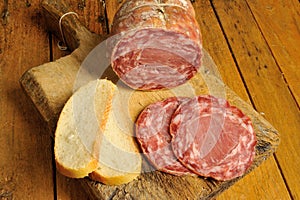 Traditional Italian salami and sandwich