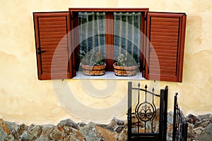 Traditional italian windows in the Sardinia