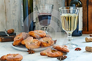 Traditional Italian wine donuts Ciambelle al Vino.