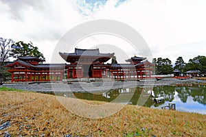 Traditional Japanese architecture in the Byodoin Complex at the city of Uji, Kyoto