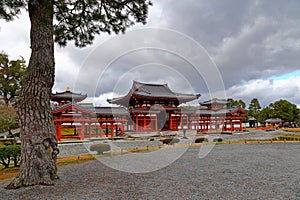 Traditional Japanese architecture in the Byodoin Complex at the city of Uji, Kyoto