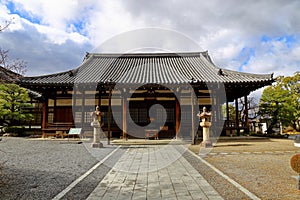 Traditional Japanese architecture in the Byodoin Complex at the city of Uji, Kyoto