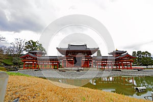 Traditional Japanese architecture in the Byodoin Complex at the city of Uji, Kyoto