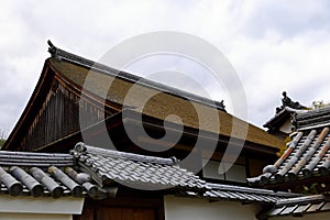 Traditional Japanese architecture in the Byodoin Complex at the city of Uji, Kyoto