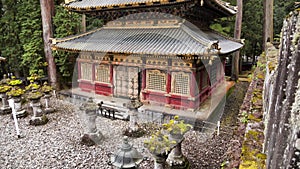 Traditional Japanese buddhist temple and shinto shrine in Nikko, Japan