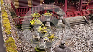 Traditional Japanese buddhist temple and shinto shrine in Nikko, Japan