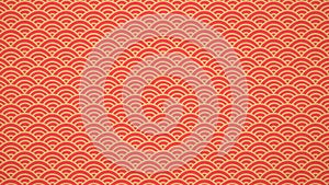 Traditional Japanese or Chinese white and light blue wave pattern on a textured paper background.