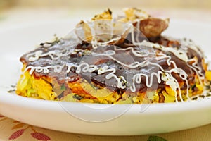 Traditional Japanese cuisine Okonomiyaki Rice