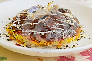 Traditional Japanese cuisine Okonomiyaki Rice