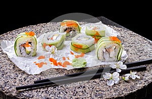 Traditional Japanese cuisine, sushi roll