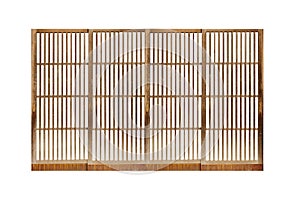 Traditional Japanese door,window or room divider consisting isolated