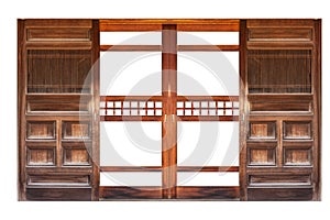 Traditional Japanese door,window or room divider consisting isolated on white background