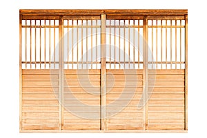 Traditional Japanese door,window or room divider consisting isolated on white background