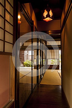 Traditional japanese edo period house room at Kyoto photo