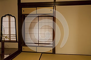 Traditional japanese edo period house room at Kyoto photo