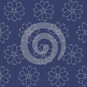 Traditional Japanese Embroidery Ornament with blooming sakura fl