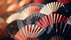 Traditional Japanese fan Sensu decorative pattern background