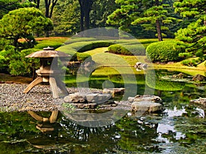 Formal Water Feature, Imperial Palace Gardens, Tokyo, Japan