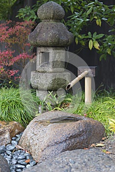 Traditional japanese fountain tsukubai