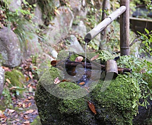 Traditional japanese fountain tsukubai