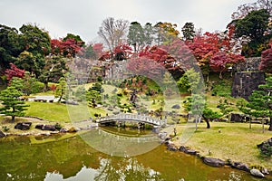 Traditional Japanese Garden in Autumn