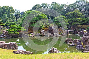 Traditional Japanese garden at Nijo Castle, Kyoto.