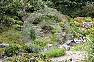 Traditional Japanese Garden at Shorenin in Kyoto