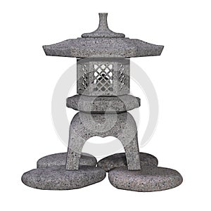 Traditional japanese garden stone lantern