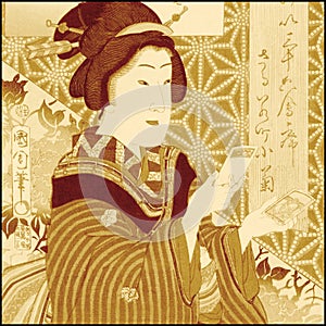 Traditional Japanese Geisha Girl