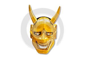 Traditional Japanese golden devil mask Kabuki Mask