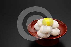 Tsukimi Dango, traditional Japanese rice dumplings for moon viewing event photo