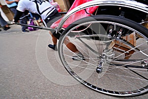Traditional Japanese rickshaw pulling
