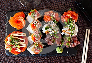 Japanese sushi platter photo