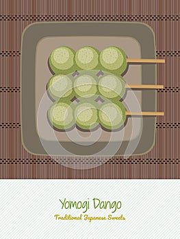 Traditional japanese sweets. Yomogi Dango. Asian. photo