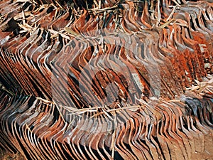 Traditional Javanese roof tile, made from clay that is moulded thinly into a specific shape