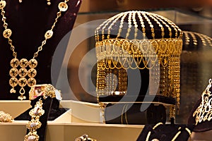 Traditional jewelry at Mutrah Souq, Muscat, Oman photo