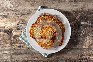 Traditional Jewish latkes or potato pancakes